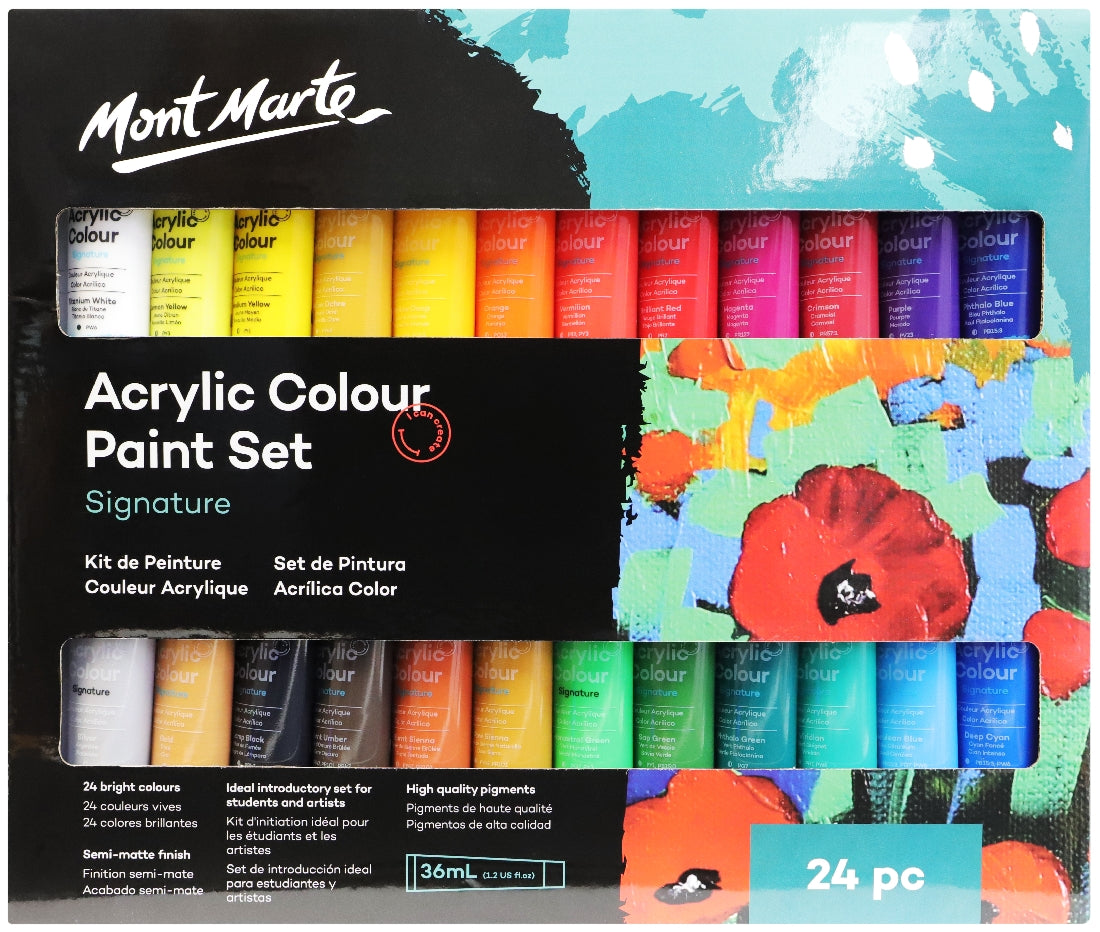 M.M. Acrylic Paint Set 24pc X 36ml