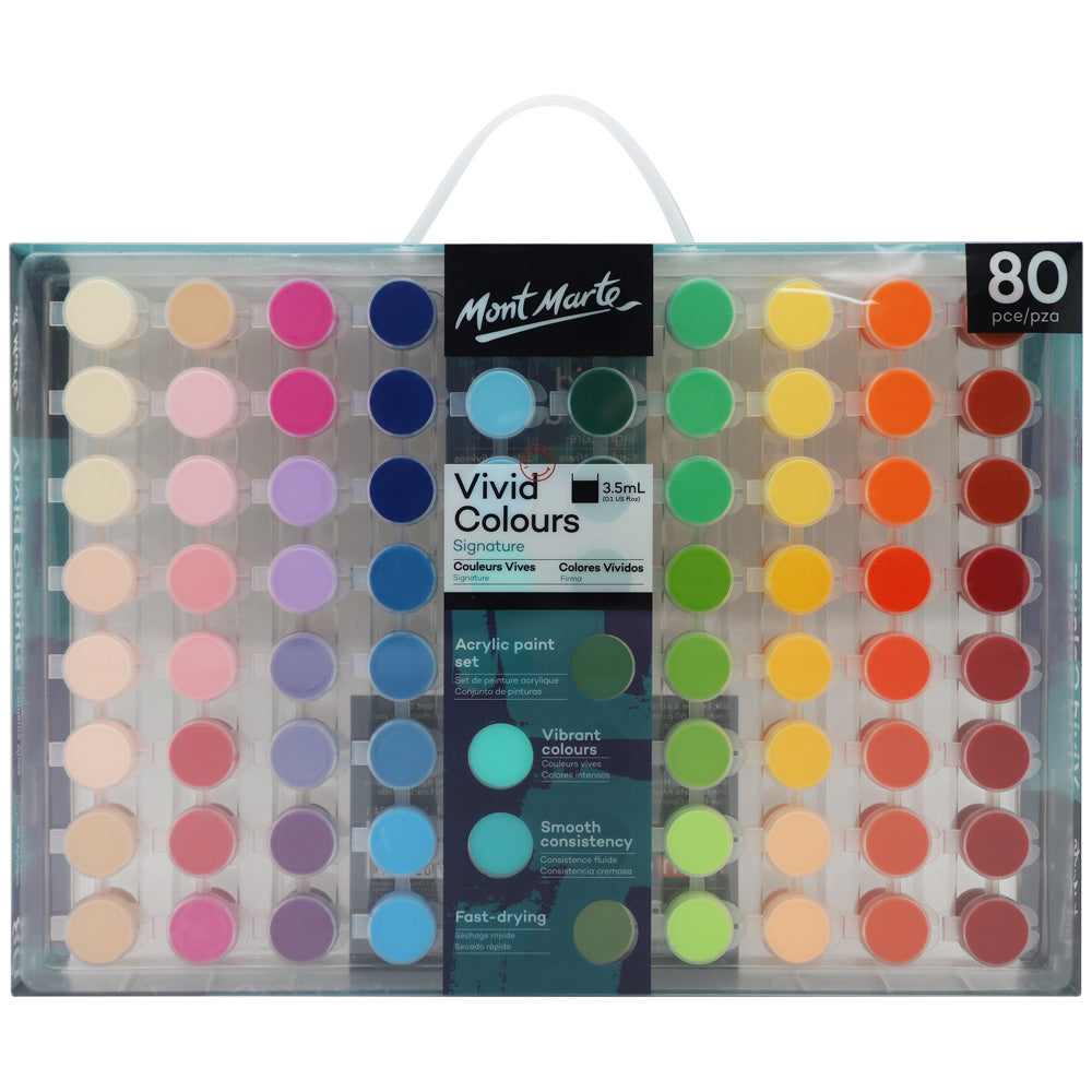 M.M. Signature Vivid Colours Acrylic Paint Set 80pc