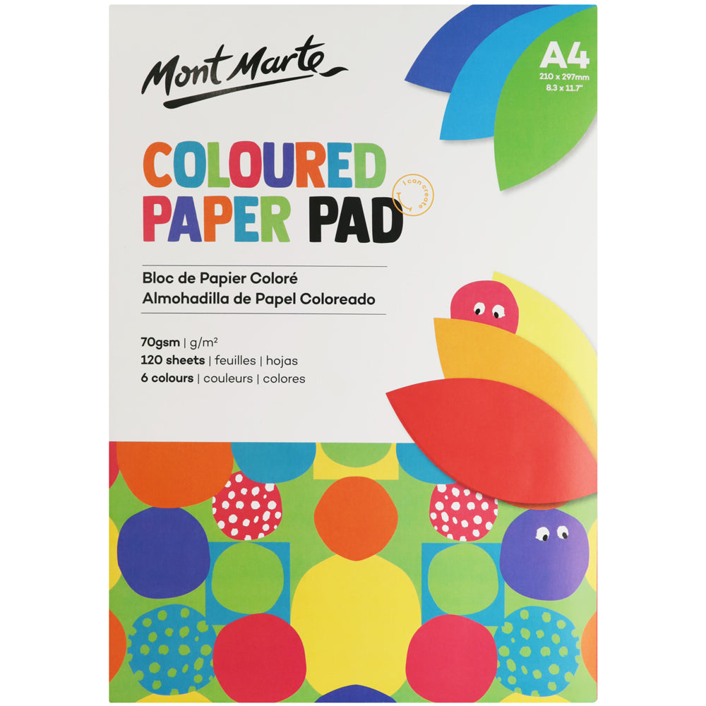 M.M. Coloured Paper Pad A4