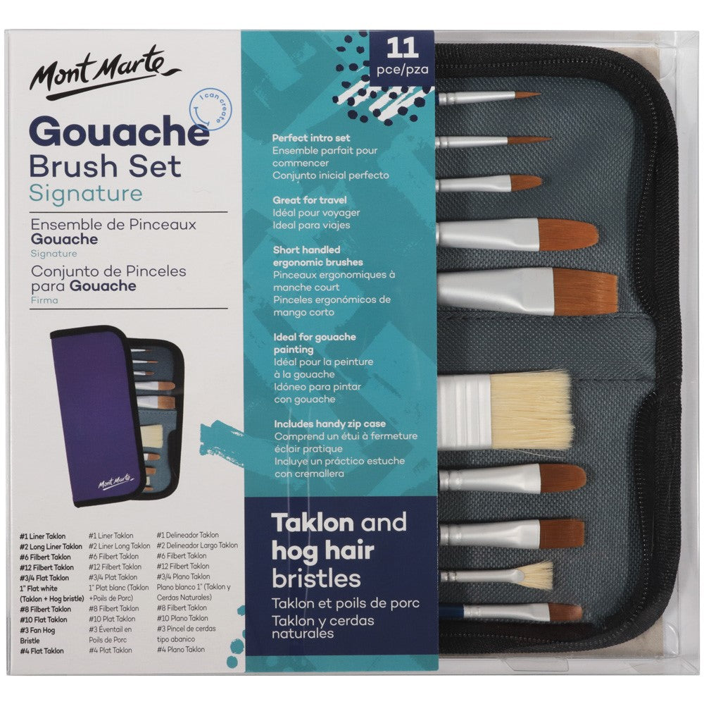 M.M. Signature Brush Set In Wallet 11pc - Gouache