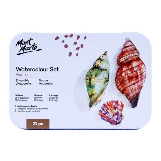 M.M. Watercolour Set In Tin 21pc