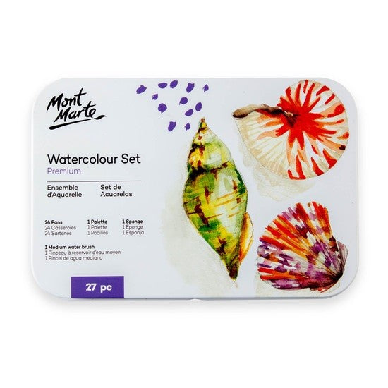 M.M. Watercolour Set In Tin 27pc