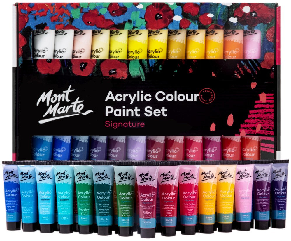 M.M. Acrylic Colour Paint Set 48pc X 36ml