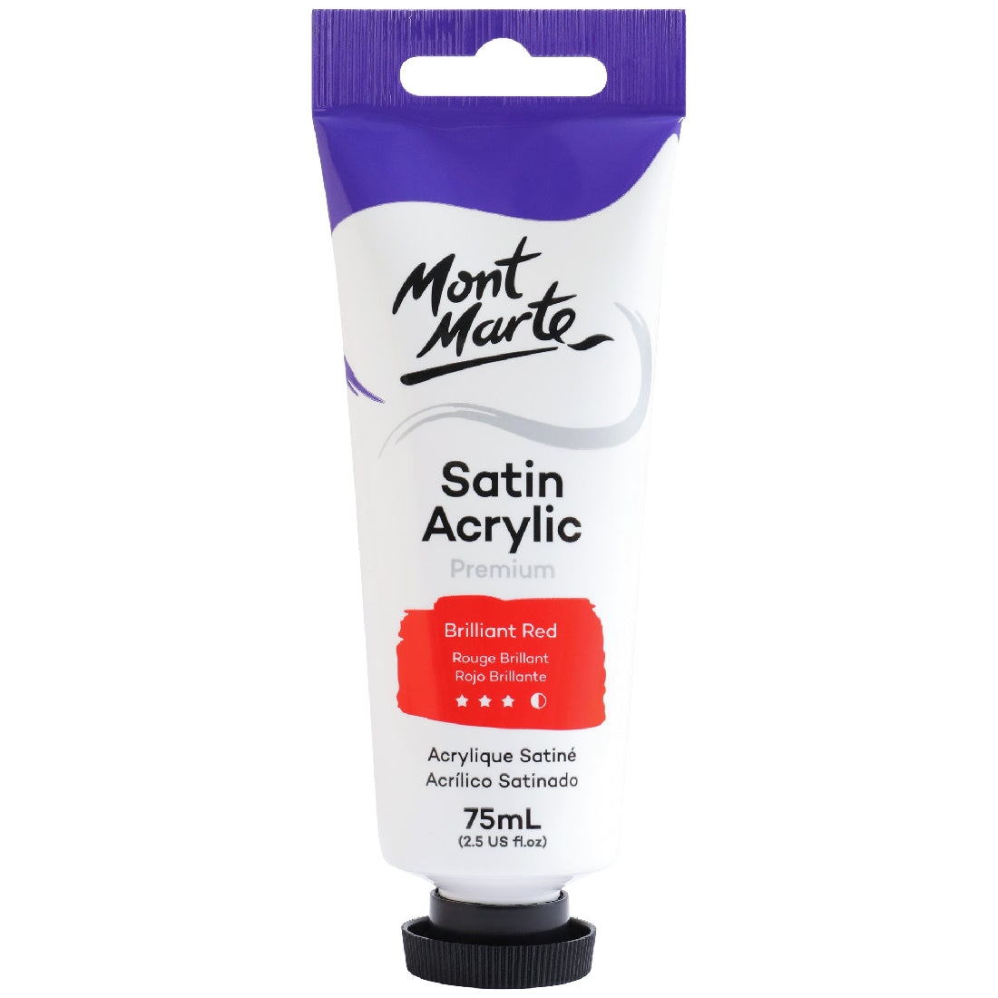 M.M. Satin Acrylic 75ml - Brilliant Red