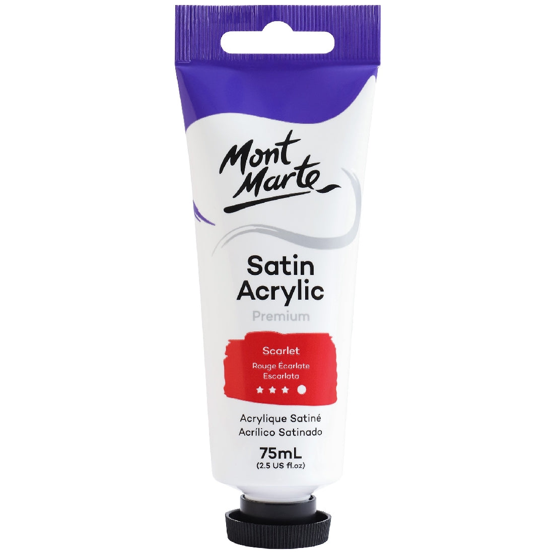 M.M. Satin Acrylic 75ml - Scarlet