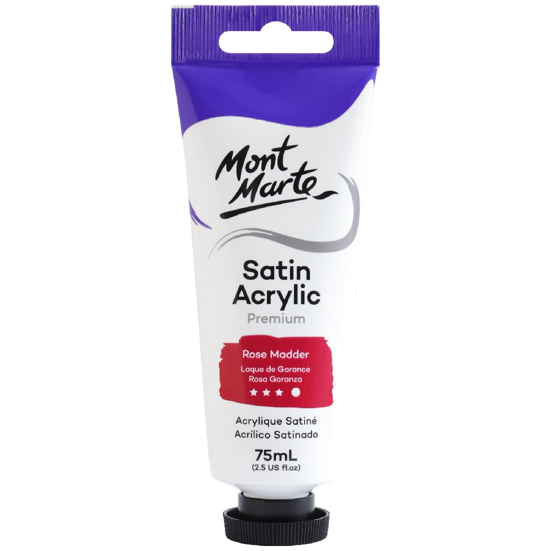 M.M. Satin Acrylic 75ml - Rose Madder