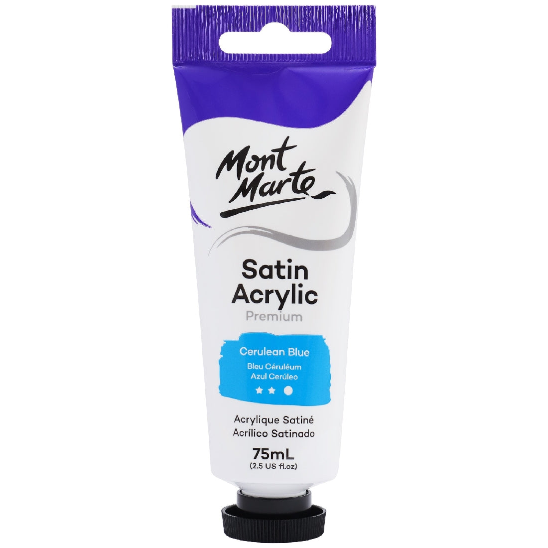 M.M. Satin Acrylic 75ml - Cerulean Blue