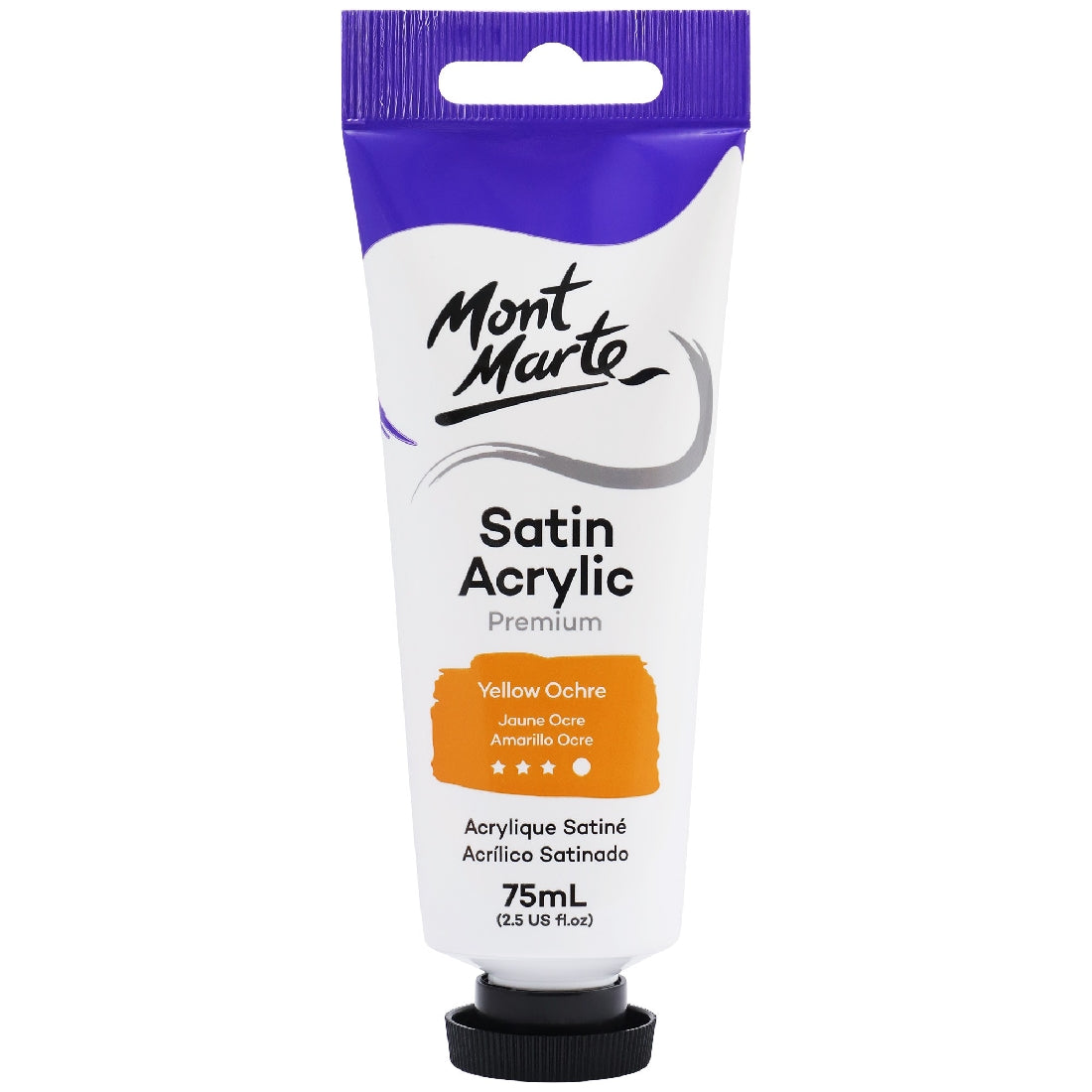 M.M. Satin Acrylic 75ml - Yellow Ochre