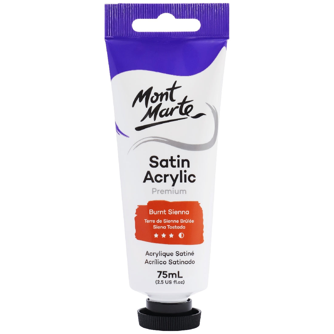 M.M. Satin Acrylic 75ml - Burnt Sienna
