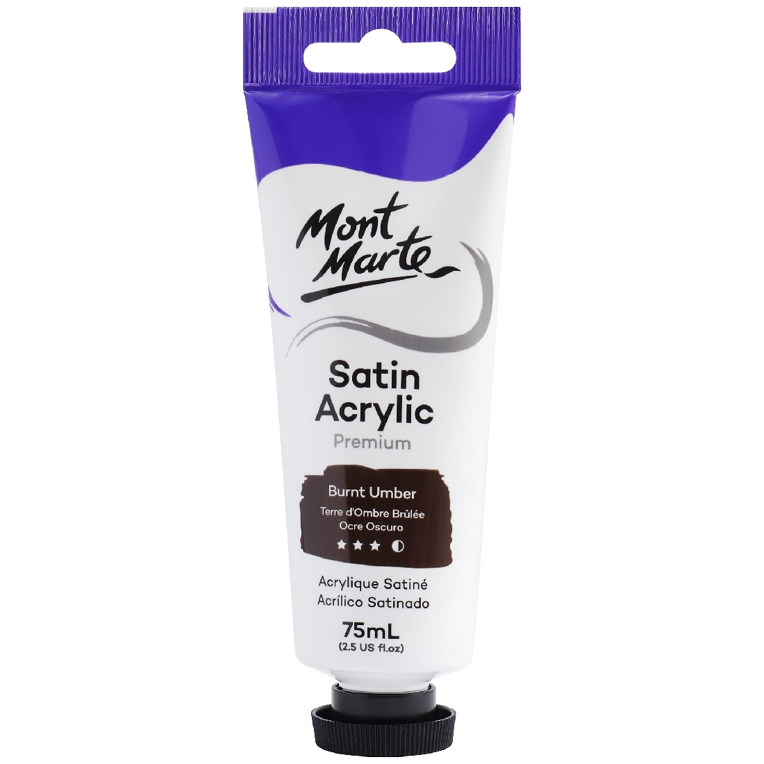 M.M. Satin Acrylic 75ml - Burnt Umber
