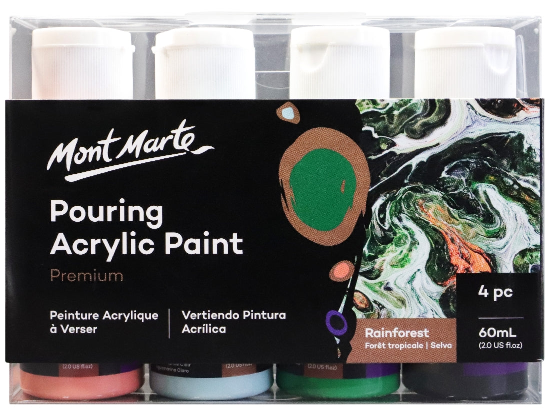 M.M. Pouring Acrylic 60ml 4pc - Rainforest