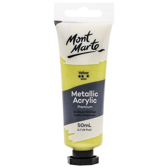 M.M. Metallic Acrylic Paint 50ml - Yellow