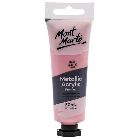 M.M. Metallic Acrylic Paint 50ml - Pink