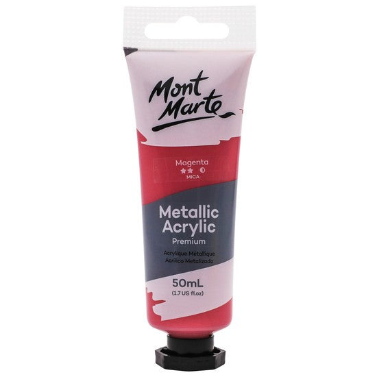 M.M. Metallic Acrylic Paint 50ml - Magenta