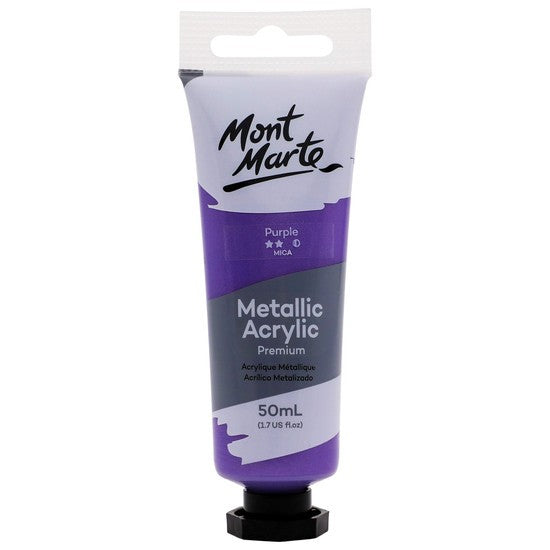 M.M. Metallic Acrylic Paint 50ml - Purple
