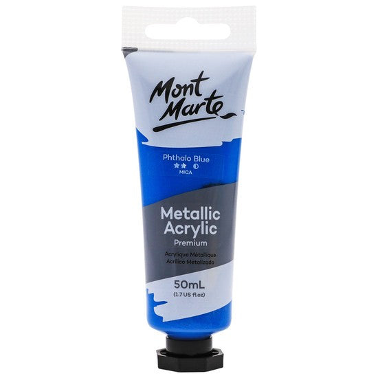 M.M. Metallic Acrylic Paint 50ml - Phthalo Blue