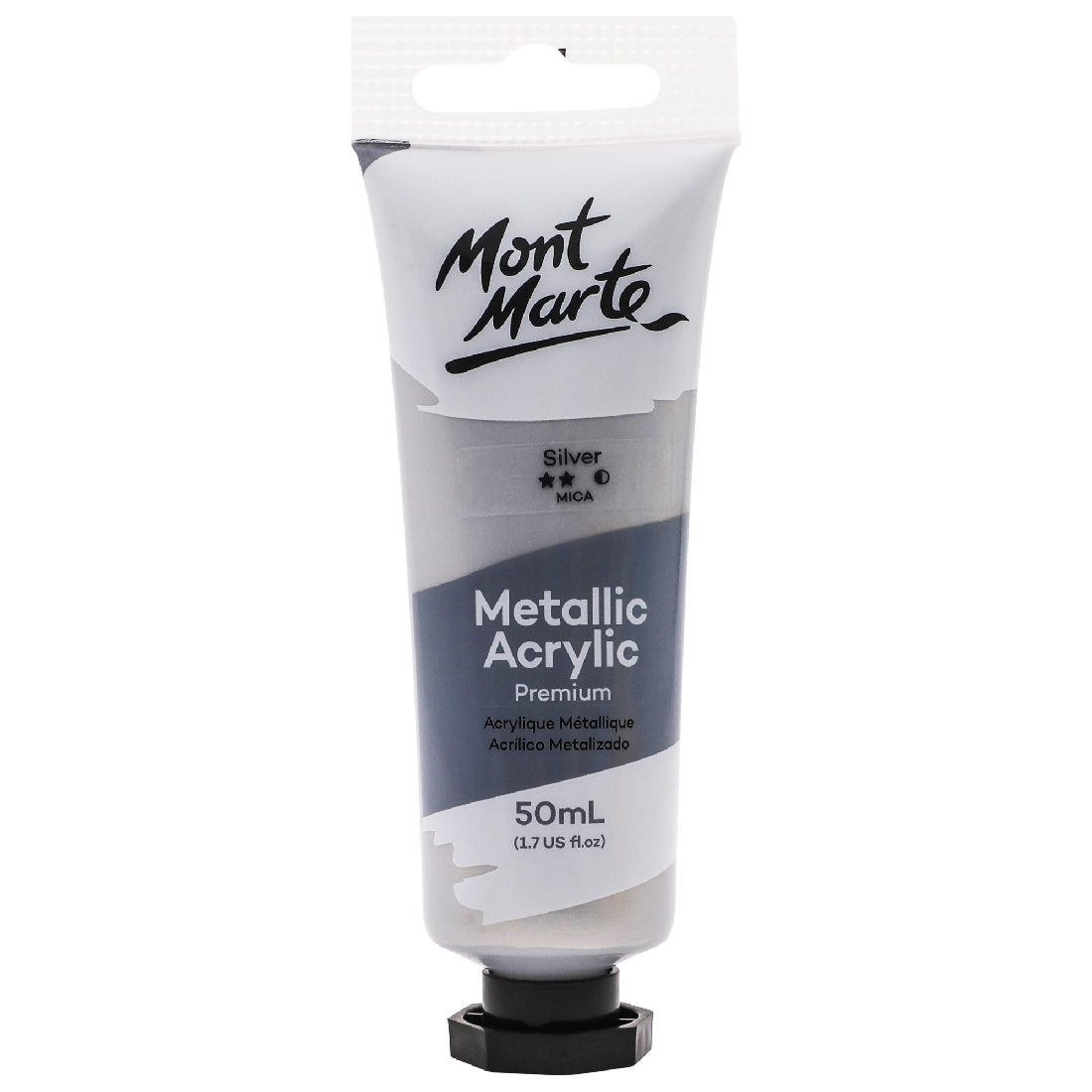 M.M. Metallic Acrylic Paint 50ml - Silver