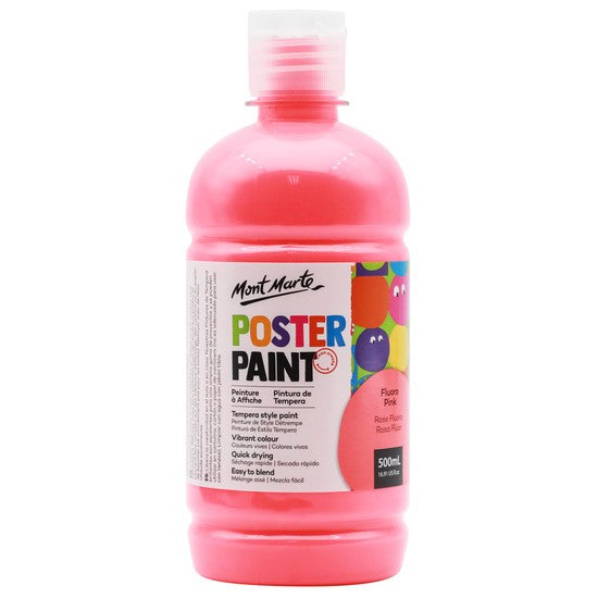 M.M. Poster Paint 500ml - Fluoro Pink