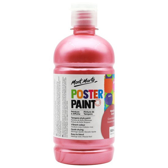 M.M. Poster Paint 500ml - Metallic Coral
