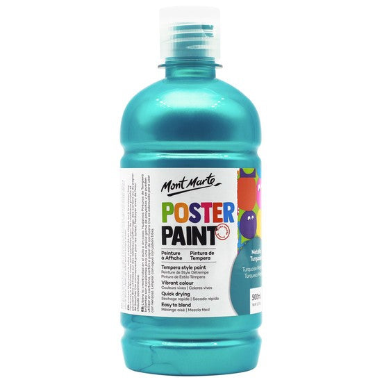 M.M. Poster Paint 500ml - Metallic Turquoise