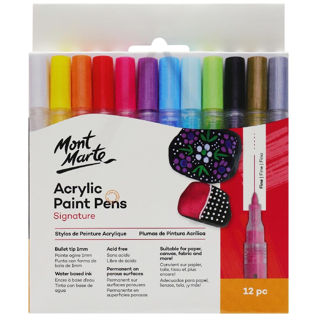 M.M. Acrylic Paint Pens Fine Tip 12pc