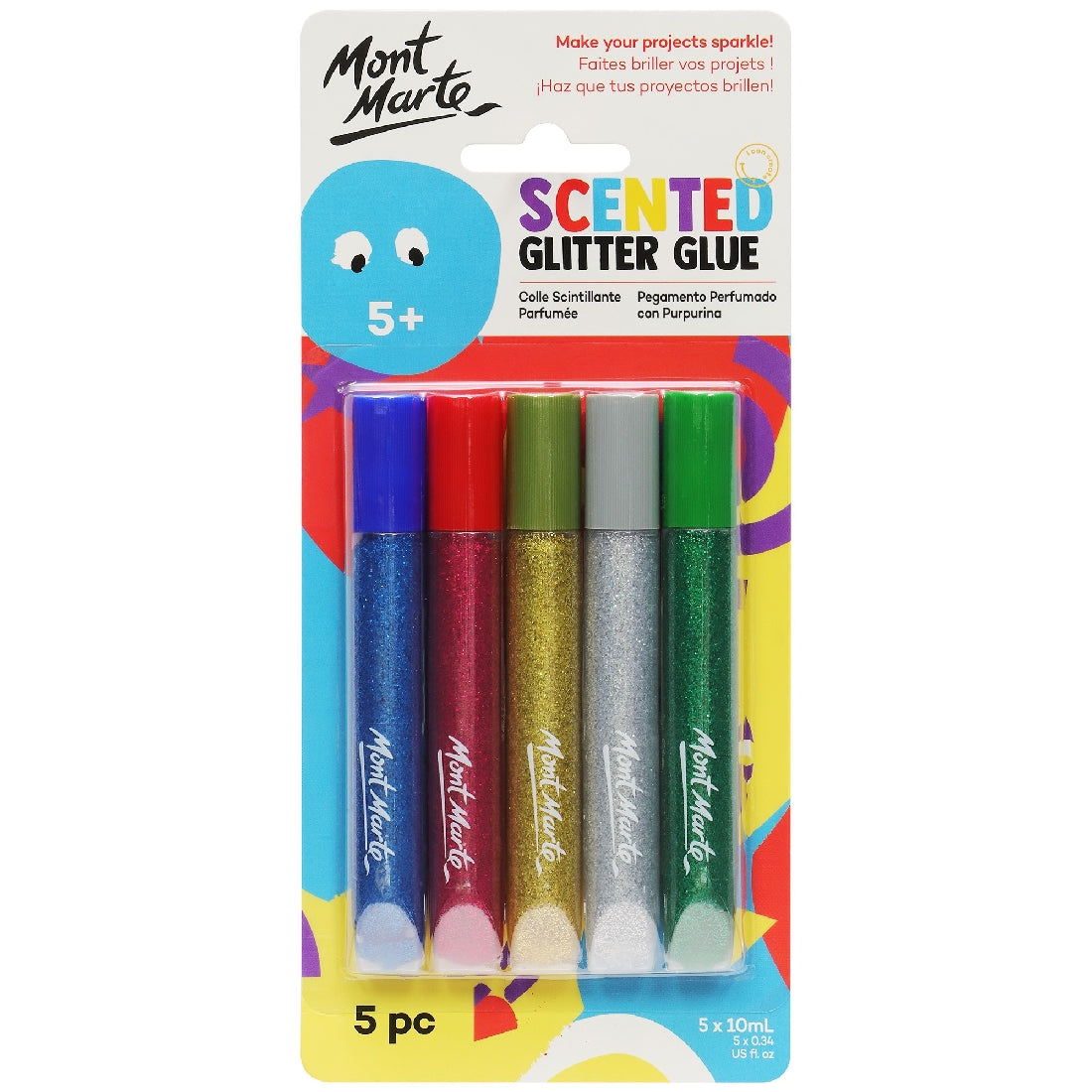 M.M. Scented Glitter Glue 5pc