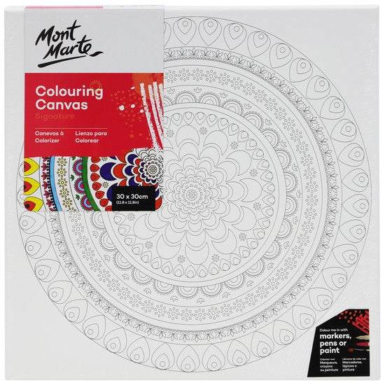 M.M. Colouring Canvas 30x30cm Mandala Assorted