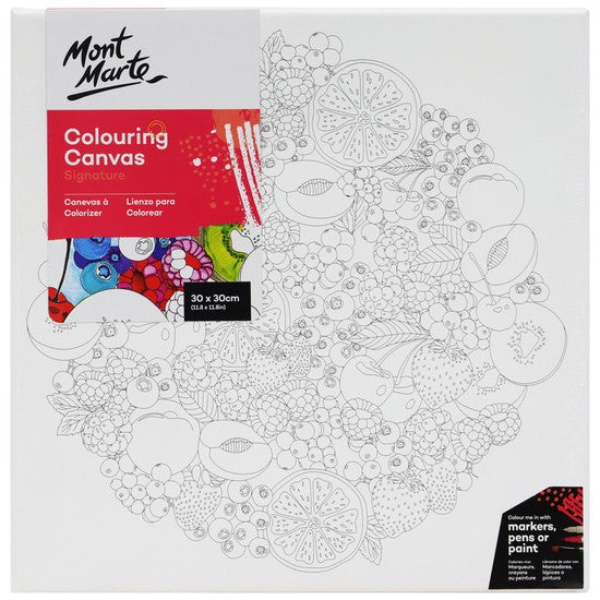M.M. Colouring Canvas 30x30cm Nature Assorted