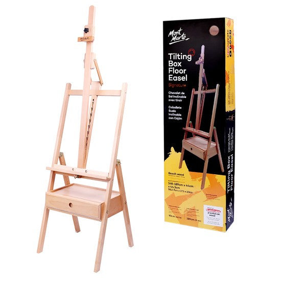 M.M. Tilting Box Floor Easel Beech