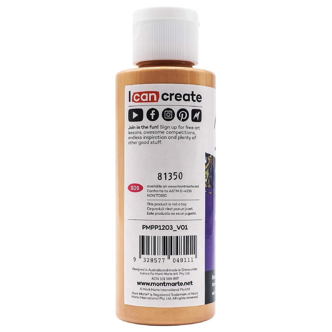 M.M. Pouring Acrylic Paint 120ml - Rose Gold