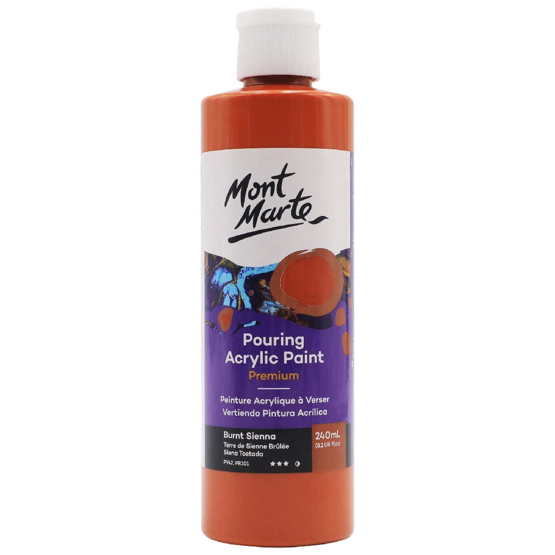 M.M. Pouring Acrylic 240ml - Burnt Sienna