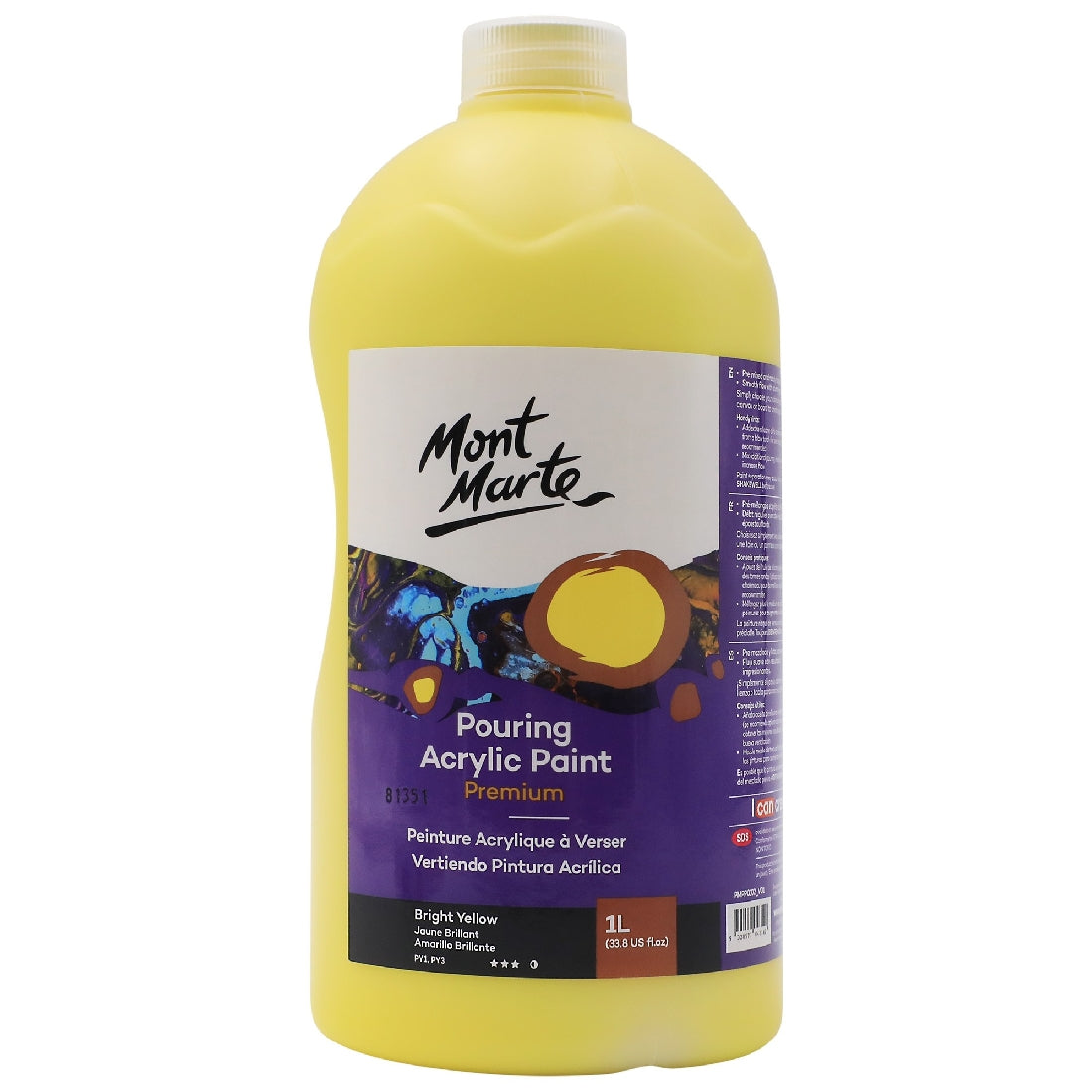 M.M. Pouring Acrylic 1l - Bright Yellow