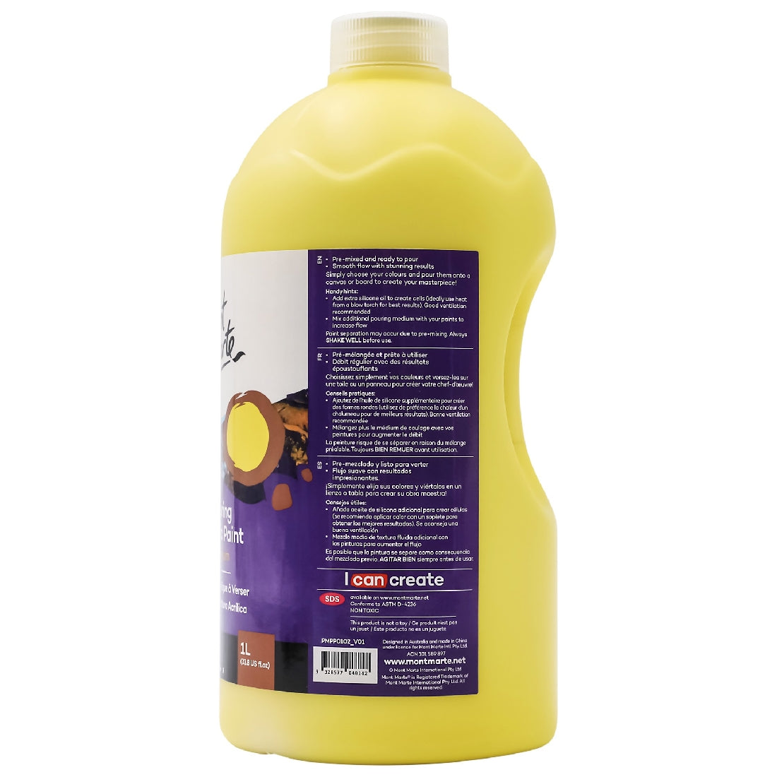 M.M. Pouring Acrylic 1l - Bright Yellow
