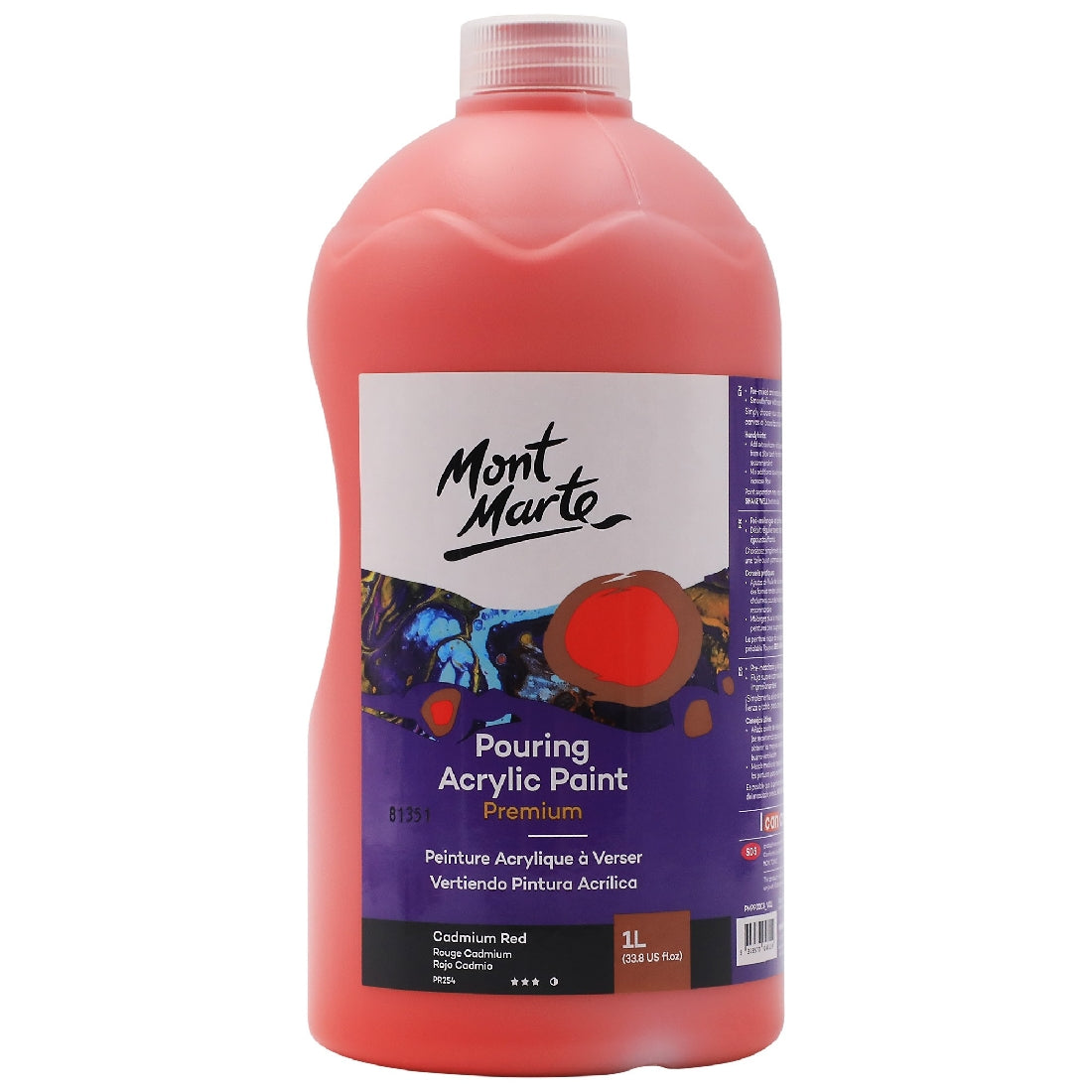 M.M. Pouring Acrylic 1l - Cadmium Red