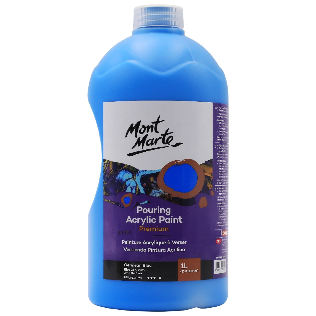 M.M. Pouring Acrylic 1l - Cerulean Blue