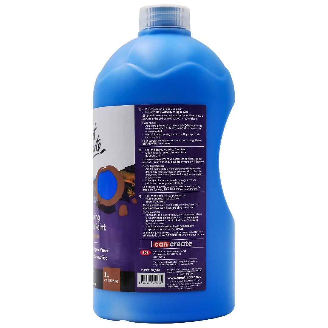 M.M. Pouring Acrylic 1l - Cerulean Blue