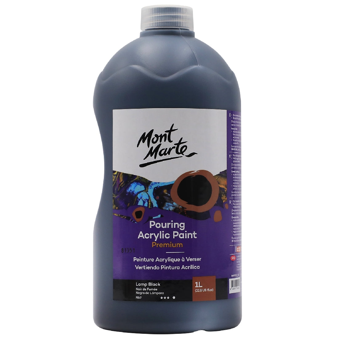 M.M. Pouring Acrylic 1l - Lamp Black