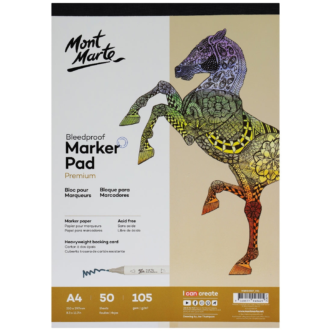 M.M. Bleedproof Marker Pad 105gsm A4 50 Sheets