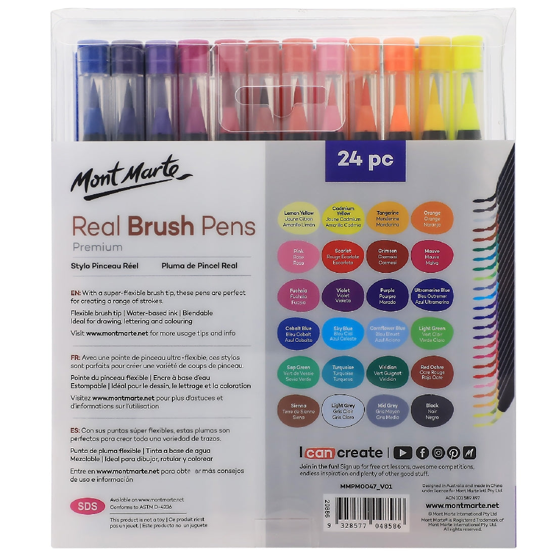 M.M. Real Brush Pens 24pc