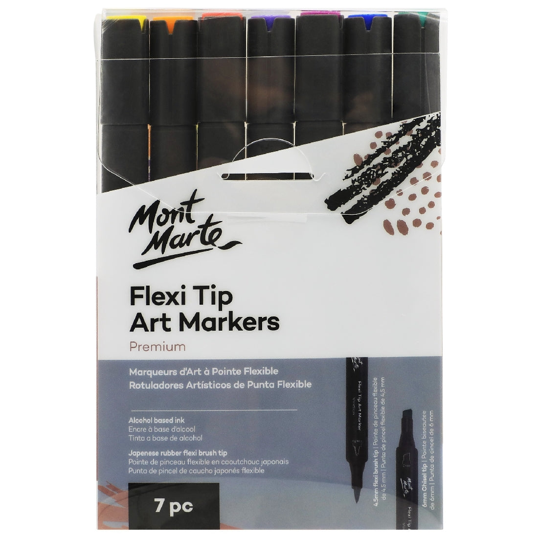 M.M. Flexi Tip Alcohol Art Markers 7pc
