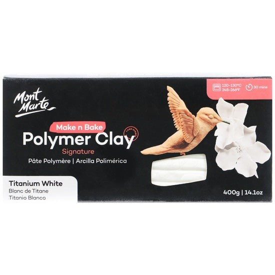 M.M. Make N Bake Polymer Clay 400g - Titanium White