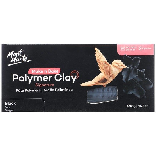 M.M. Make N Bake Polymer Clay 400g - Black