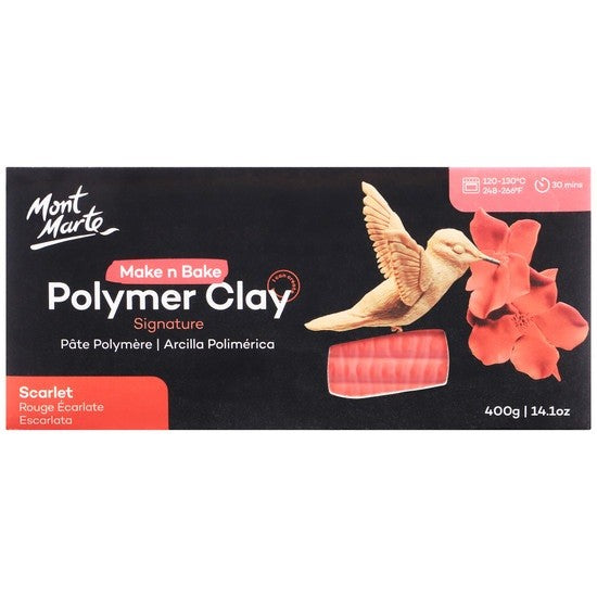 M.M. Make N Bake Polymer Clay 400g - Scarlet