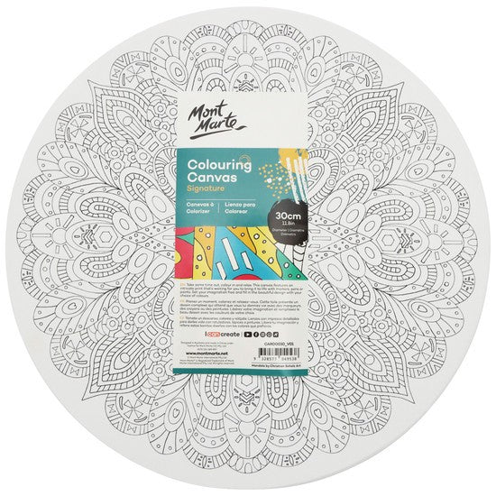 M.M. Colouring Canvas 30cm Round Mandala