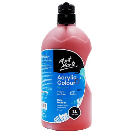 M.M. Acrylic Colour 1 Litre - Rose Madder