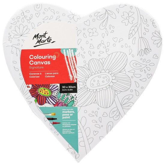 M.M. Colouring Canvas 30cm Heart