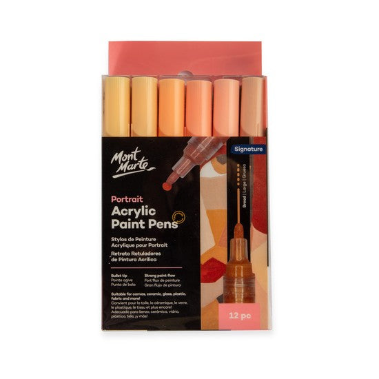 M.M. Portrait Acrylic Paint Pens Broad Tip 12pc