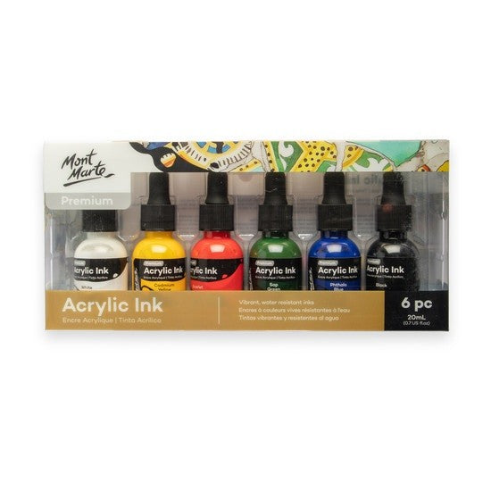 M.M. Acrylic Ink 6pc X 20ml