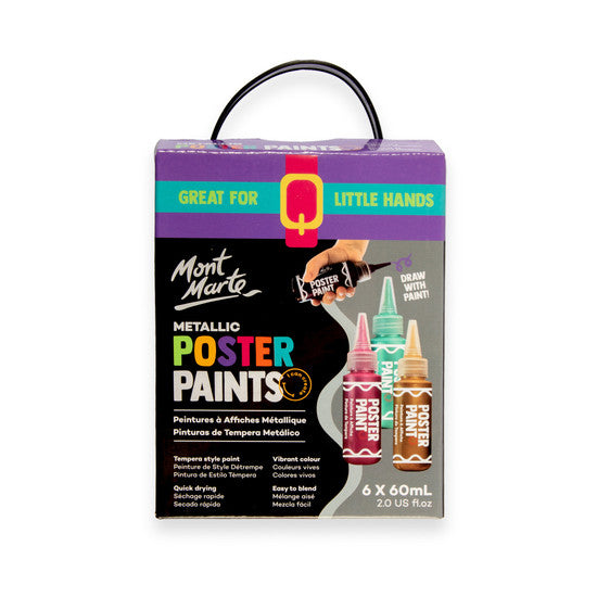 M.M. Metallic Poster Paint Set 6pc X 60ml