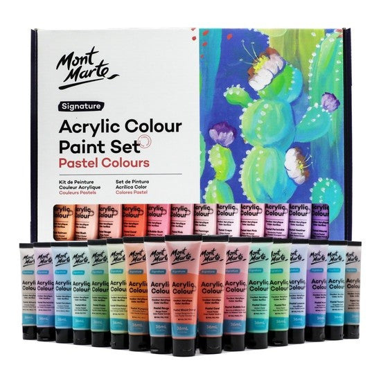 M.M. Acrylic Colour Pastel Colours 48pc X 36ml
